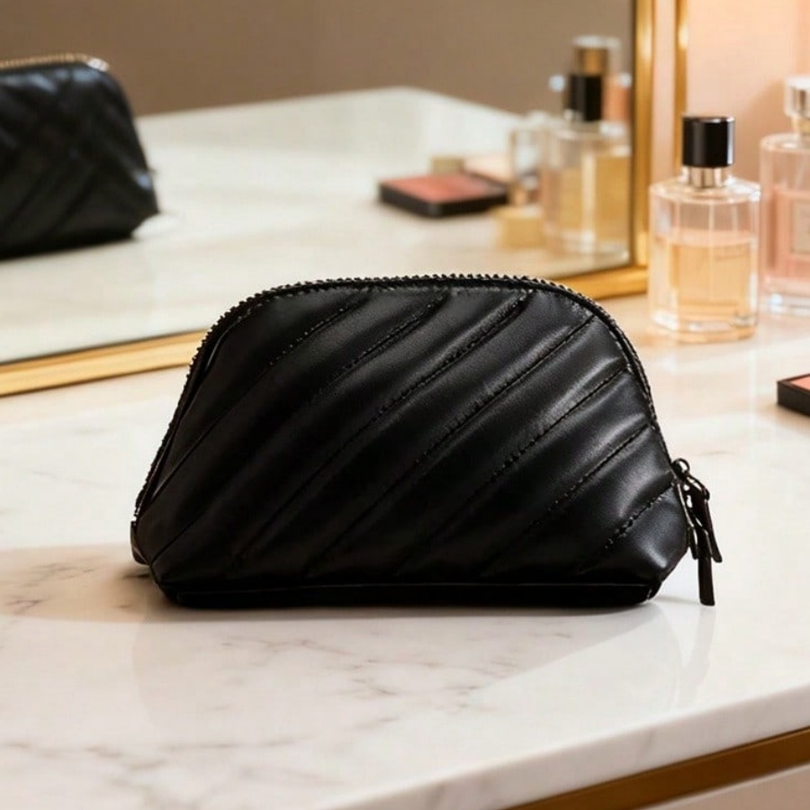 Ysl Beauty Makeup Bag - YSL 한정판 블랙 더블 지퍼 화장품