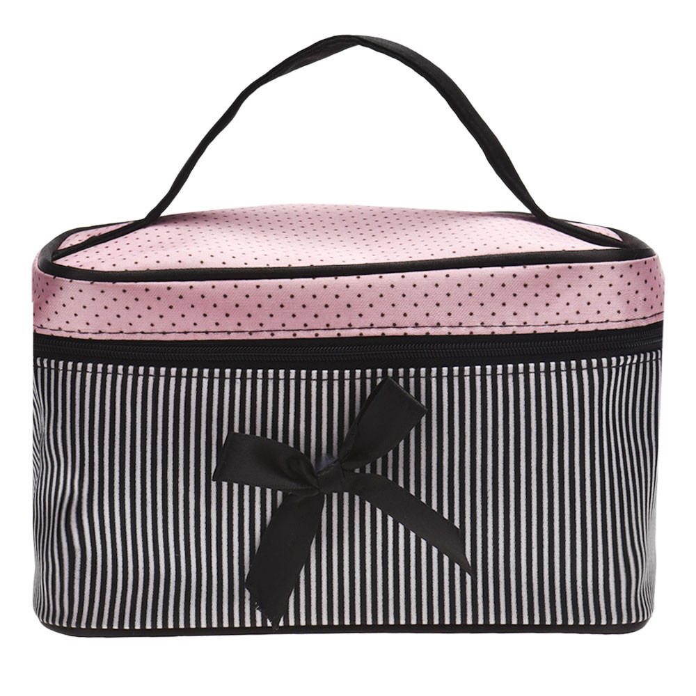 Ysl Beauty Makeup Bag - 여성용 여행 보우 스트라이프 메이크업 가방,