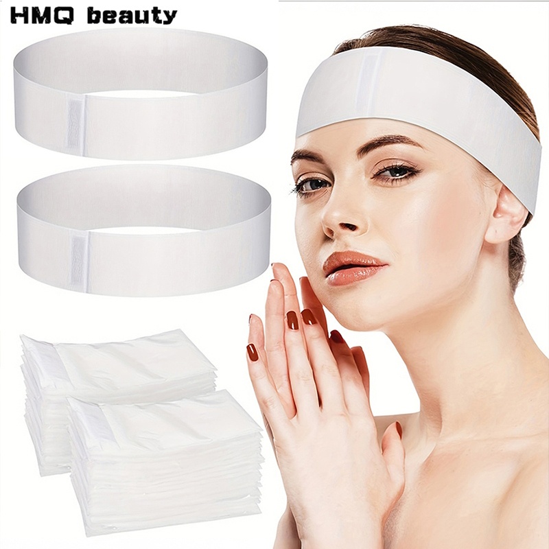 Beauty Makeup Women - 100/50/10pcs 일회용 얼굴 머리띠 스파 스트레치
