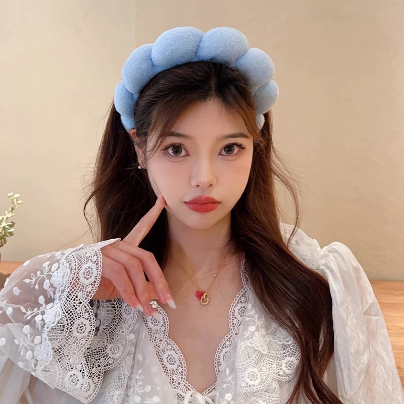 여성을위한 레트로 푹신한 헤어 밴드 스폰지 머리띠 벨벳 - Beauty Makeup Women 리뷰 및 가격