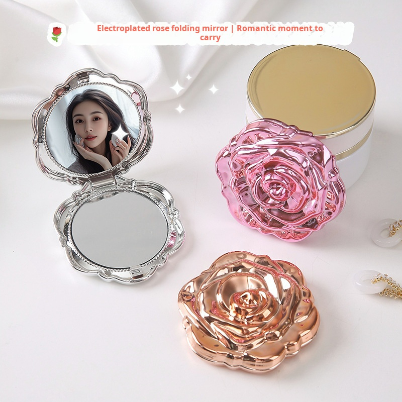 1PC 휴대용 미니 거울 레트로 장미 꽃 작은 주머니  - Beauty Rose Makeup 리뷰 및 가격