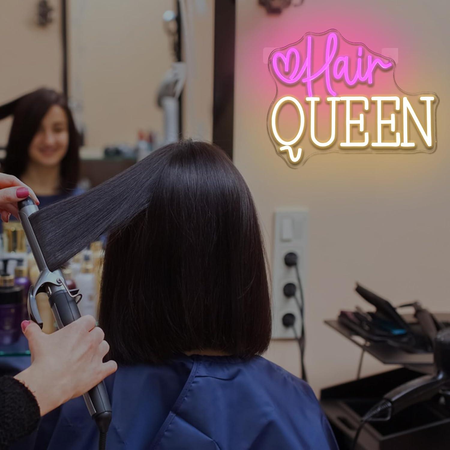 헤어 퀸 네온사인 조광 가능 이발소 네온라이트 사인 헤 - Beauty Makeup Store 리뷰 및 가격