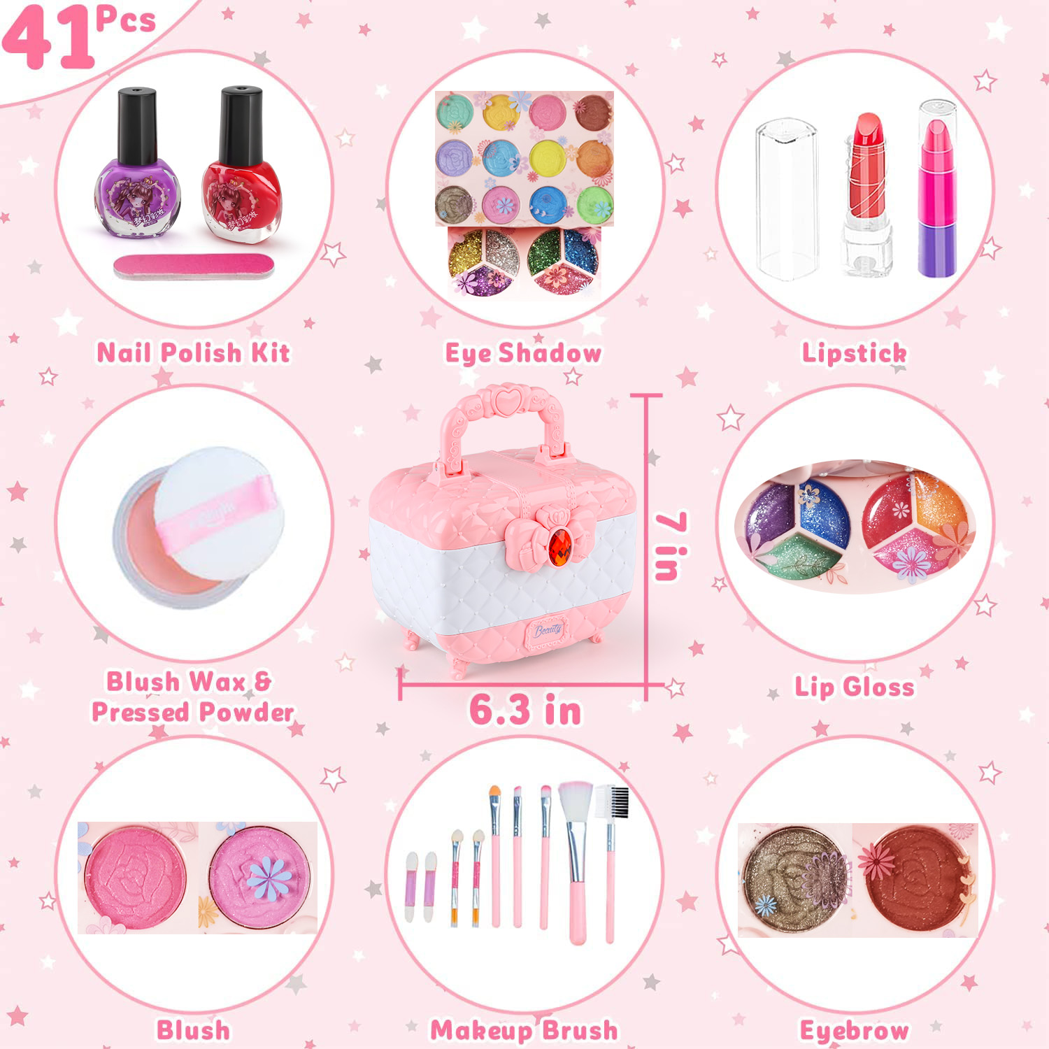 여아용 키즈 메이크업 장난감 키트, 세척 가능한 메이크 - Beauty Makeup Usa 리뷰 및 가격