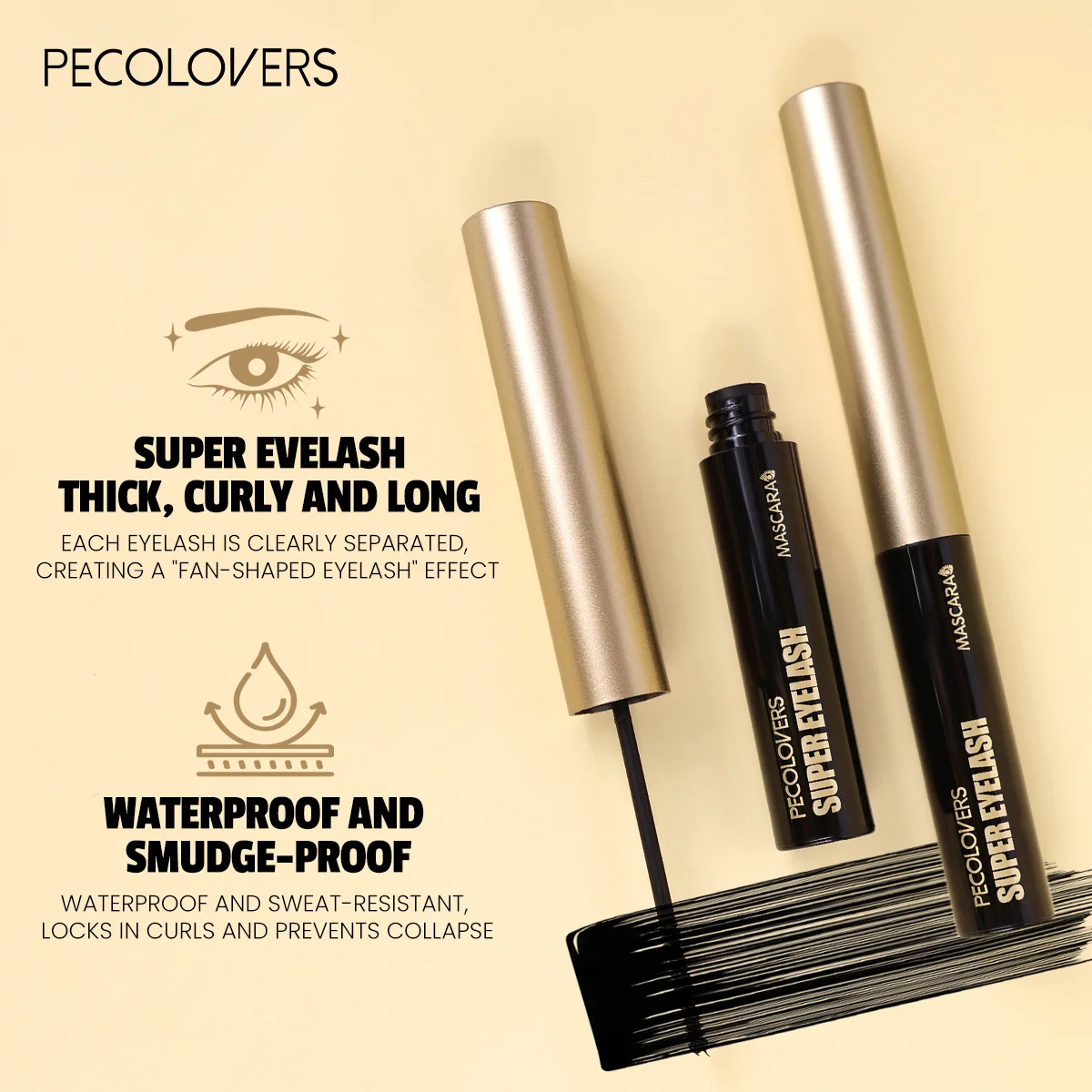 2PCS 빠른 건조 3D 블랙 마스카라 방수 길어지는  - Beauty Makeup Korean 리뷰 및 가격