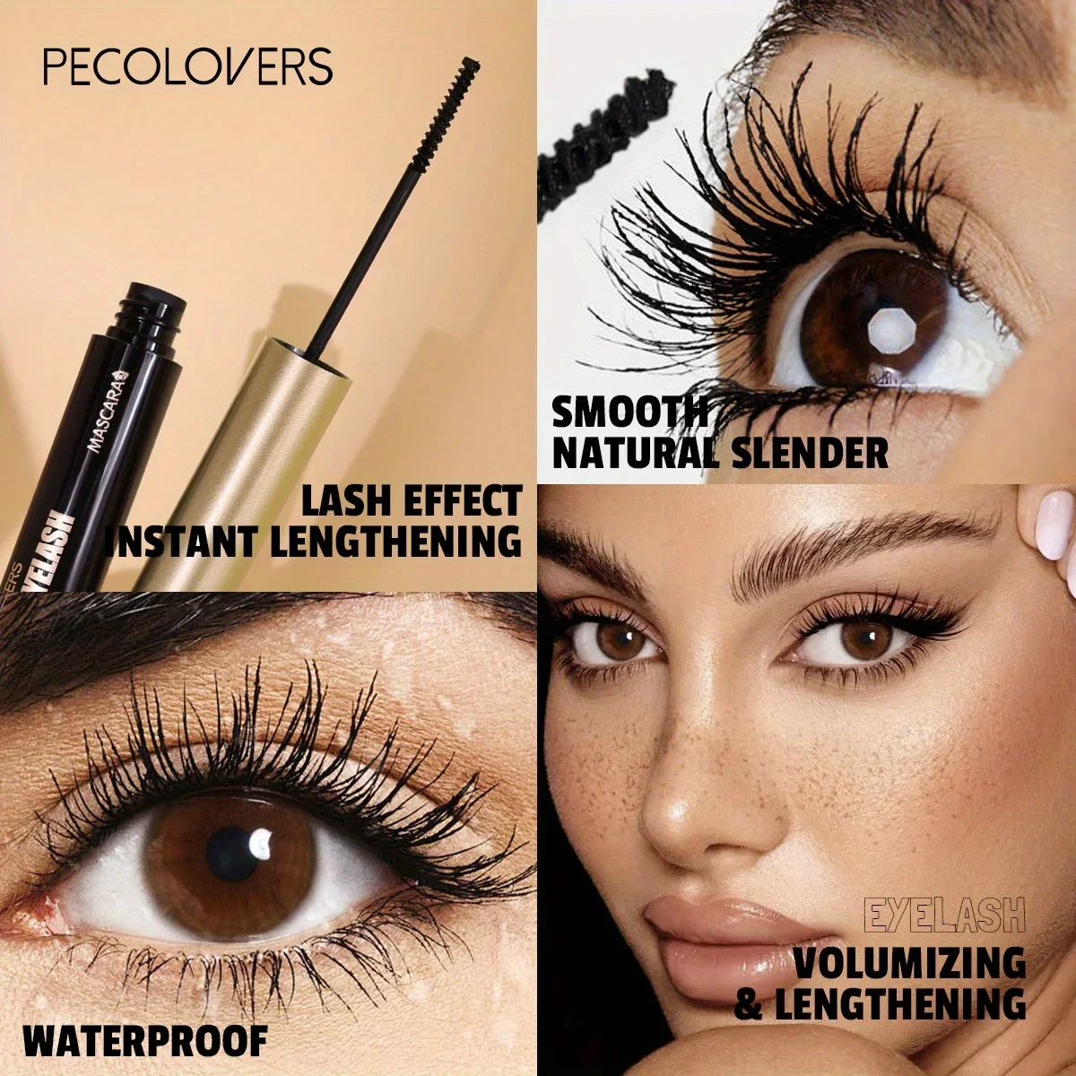2PCS 빠른 건조 3D 블랙 마스카라 방수 길어지는  - Beauty Makeup Korean 리뷰 및 가격